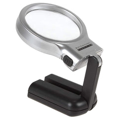 SYGA Hand Held Multifunctional 3-in-1 Magnifier Small Glass with LED Lights Stand_3X Zoom