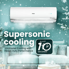 Haier 1.5 Ton 5 Star Triple Inverter Split AC (4850 W, Copper, 7 in 1 Convertible, 4-Way Swing, Frost Self Clean, HD Filter, Cools at 60Â°C, 20 Mtr. Air Throw - HSU18K-PYSS5BN-INV, White)