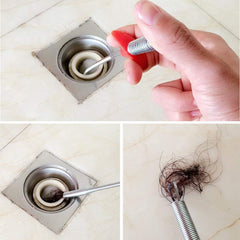 SYGA Drain Sink Snake Clog Cleaning Accessories, Spring Pipe Cleaner Hooks, Multifunctional Stick Cleaning Claw, Sewer Dredging Hair Purifier Extraction Tool for Kitchen, Bathtub,Shower and Sink-150cm
