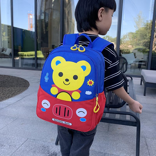 SYGA Children's School Bag Bear Cartoon Backpack Nylon Kids Sling Chest Multi-Purpose Baby Shoulder Bag for 2-4 Years Kids (Black)