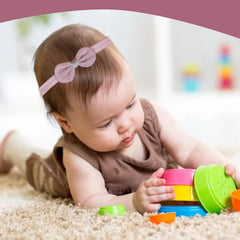 SYGA 3 Pcs Baby Girl Headband Strechable Bow Crown Flower Soft Hairband Suitable For 0-3 Years (Color 11)