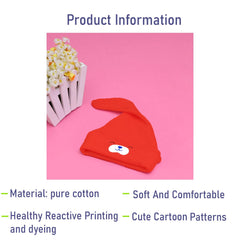 SYGA Baby Cap Cotton Small Cute Puppy Long Tailed Design Strechy Comfortable for Baby Sleep Cap 0-2 Years Red