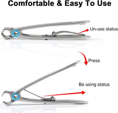 SYGA Large Nail Clippers for Thick Nails, Strong Toenail Clipper with Nail File Set, Heavy Duty Stainless Steel Nail Cutter with Metal Case for Men and Women