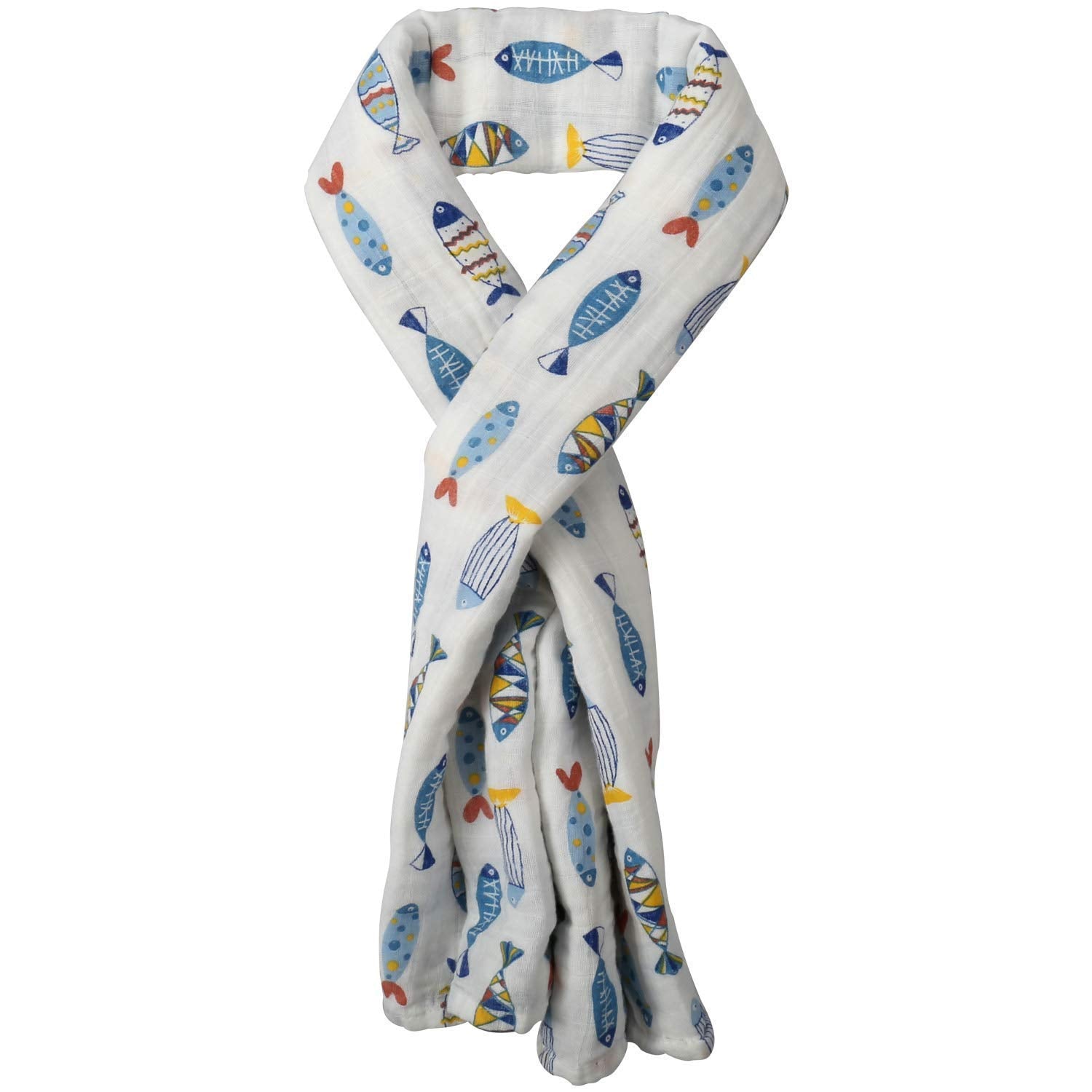 SYGA 1 Piece Organic Cotton Baby Muslin Swaddle_Fish Design