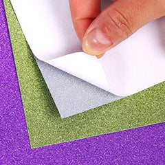 SYGA A4 Foam Glitter Paper, 10 Sheets Glitter Self-Adhesive Sticker Sticky Back Craft Art Sparkling Sign Gemstone Metallic Color for Children's Craft Cutters Art Multicolor