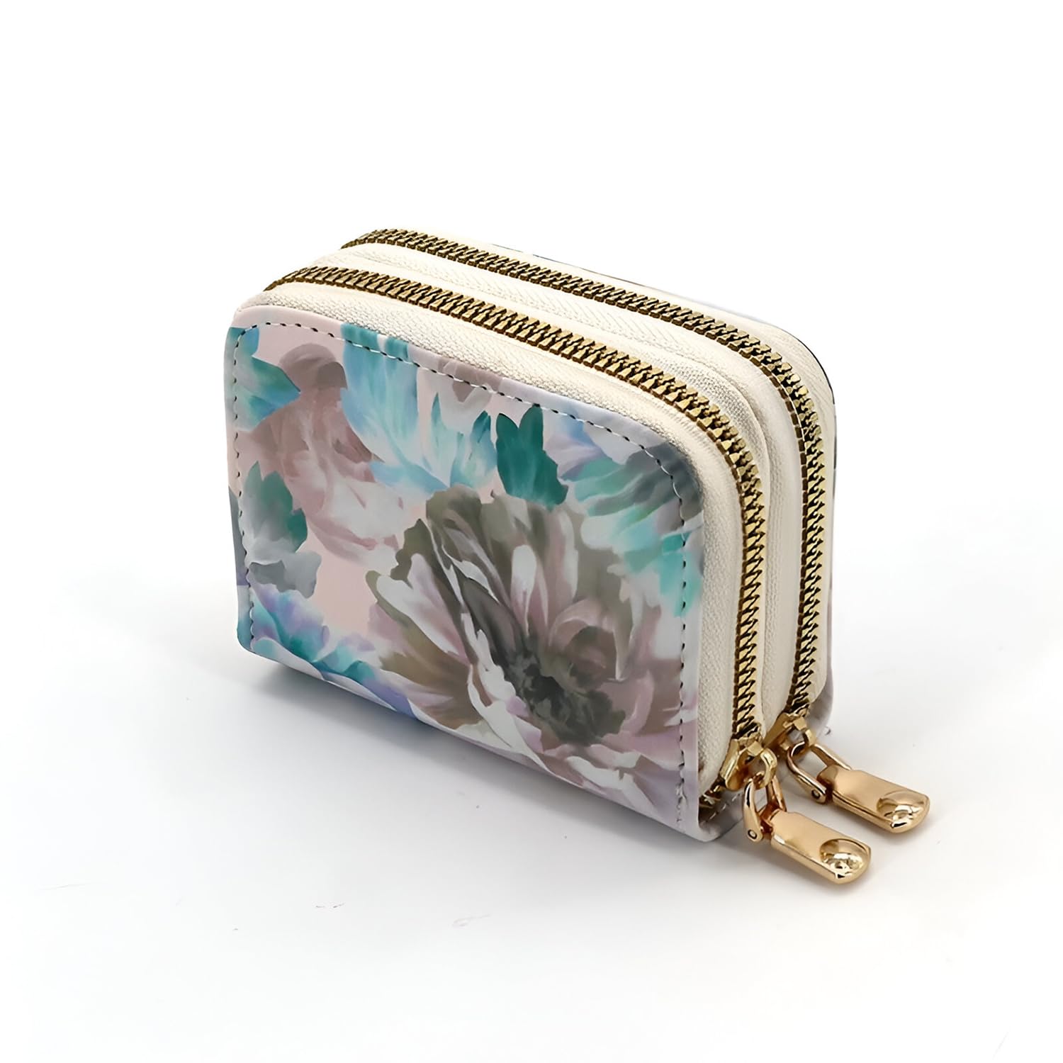 SYGA Women's Zip-Around  Wallet with Flower Pattern, multi-card slots and Coin Holder