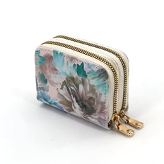 SYGA Women's Zip-Around  Wallet with Flower Pattern, multi-card slots and Coin Holder