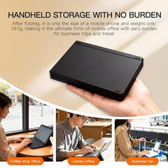 Gizmorac Foldable Keyboard Bluetooth - Portable Wireless Full-Size Folding Keyboard with Stand, Multi-Device (Connect 3) Rechargeable Slim Travel Keyboard for iPad, iPhone, Android, Windows, Laptop