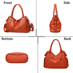 SYGA Women's Large Capacity Casual Crossbody Bag, One Shoulder Strap, Pu Leather Handbags(Orange)