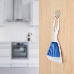 Syga Plastic Auto Car Cleaning Brush Broom with Dustpan Dashboard Outlet Vent Set Keyboard Cleaner Tools, Small, Blue and White