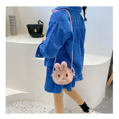 SYGA Children Girls Messenger Bag Coin Purse Small Bunny Rabbit Cat Cartoon Shoulder Bag (Beige (Cat))