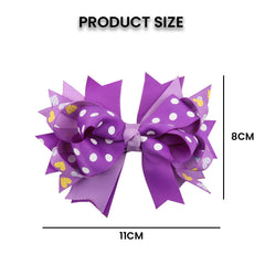 MOMISY Hair Accessories, Ribbon Bows with Hair Pins/Clips For Toddlers/Kids/Baby/Girls, Multicolour, 3 Pieces