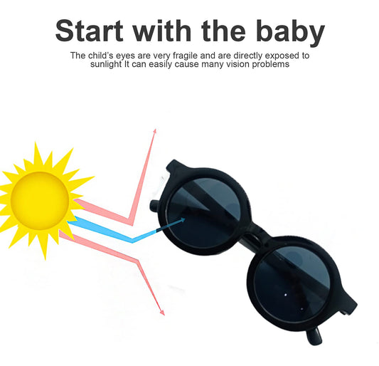 SYGA Kids Goggles, Modern Stylish Eyewears for Boy's and Girls, Frenzy Round Style - Black