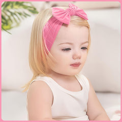 SYGA Baby Headband Velvet Bow Shape Stretchable Hairband Suitable for Newborn Infant Toddler Kids 0-3 Year (Black)