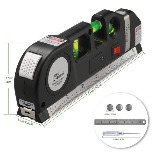 SYGA Binoax Multipurpose Level Laser Horizon Vertical Measure Tape Aligner Bubbles Ruler