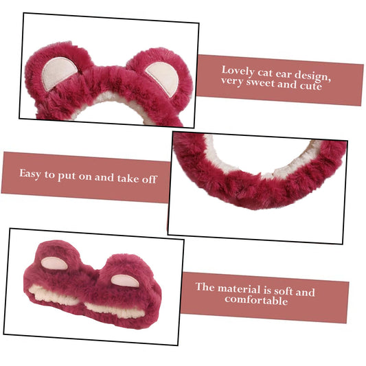 MOMISY Elastic Women's Lovely Hair Band Wash Face Spa Headband-Washable Facial Band Makeup Wrap Headbands Fits All Head Sizes (Majenta White, Free)