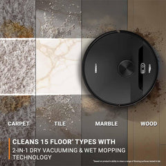 Eureka Forbes SmartClean Home Mapping Nuo S2, 9000Pa High Suction Robotic Vacuum Cleaner | LiDAR 3.0 | Wet Mopping | 5-Hour Run Time | Covers 3000+ Sq. Ft. | Smart App Control