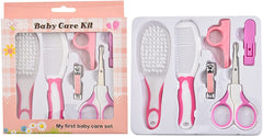 SYGA 6 Pcs Health Care Kit for Newborn Baby Kids Nail Hair Grooming Brush - Pink