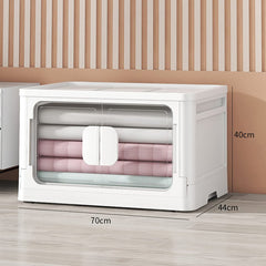 SYGA Large Snack Storage Box Drawer Type Clothes Toy Book Storage Box Home Living Room Finishing Storage Cabinet(White- Transparent)