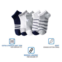 MOMISY 5 Pairs Tube Socks for Kids Toddlers Infant Baby Girl Boys (StripedStar, 6 Year to 8 Year)