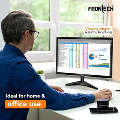 FRONTECH Ultima Series 24 Inch Curved LED Monitor, Refresh Rate 100Hz, 3500R Curve, Full HD 1080p, Built in Speaker, Bezel Less Design, HDMI & VGA Ports, 3 Years Warranty (MON-0088, White)