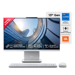Lenovo IdeaCentre AIO 13th Gen Core i7-13620H 27" QHD IPS (32GB RAM/1TB SSD/Windows11/Office 2021/3Wx2 Harman Speaker/Touchscreen/Wireless EOS Keyboard & Mouse, Grey), F0HM00GQIN All-in-One Desktop