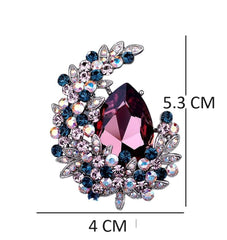 SYGA Brooch Pin Fashion Crystal Rhinestone Jewellery Pin Vintage Clothing Accessories Decoration Moon Design Red Diamond Brooches For Women- S221