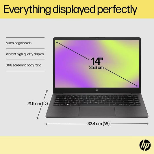 HP 14 245, AMD Ryzen 5 7520U Quad Core - (8 GB/512 GB SSD/AMD Radeon Graphics/Windows 11 Home) Thin and Light Business Laptop/14.0" HD Display/Ash Grey/1.36 kg