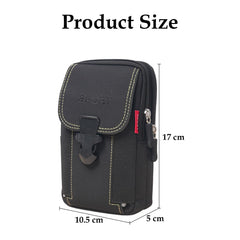 MOMISY Men’s Nylon Multi-Purpose Utility Pouch – Solid Color Outdoor Travel Phone Bag with Buckle Closure(Black)
