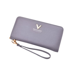 MOMISY Women's Girls PU Leather Party Wedding Clutch | Zipper | Ladies Purse Wallet Girls (Grey)