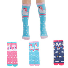 MOMISY 3 Pairs of kids girls Spring Winter And Autumn Combed Cotton Long Tube Knee-High Socks Suitable Age of 3 to 12 Years (IN, Age, 3 Years, 12 Years, 3, 01)