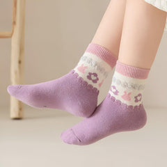 MOMISY 5 Pairs Baby kids Girl Boys Toddlers InfantmCotton Stretch Baby Socks (IN, Age, 1 Year, 3 Years, Purple Bunny)