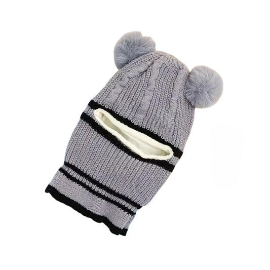 MOMISY Winter Soft Woolen Monkey Cap with Velvet Lining for Baby Boys, Girls, Infant, Toddler, 2-5 Years (in, Age, 2 Years, 5 Years, Grey)
