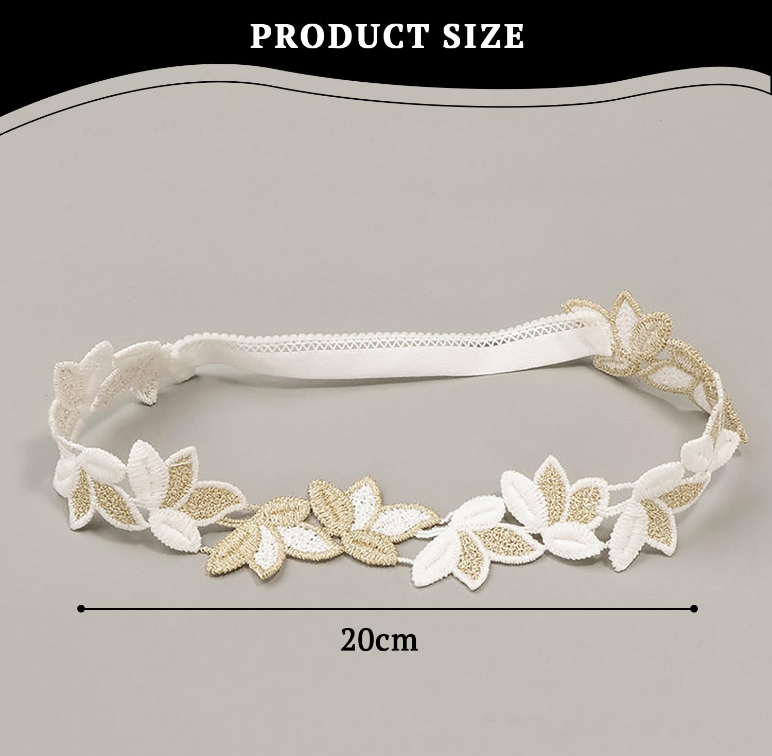 SYGA Baby Girl's Leaf Design Headband Soft & StretchableCotton Hairband for Infants, Toddlers, Little Princesses (0-3 Years Gold-03)