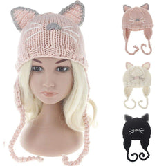 SYGA Unisex Winter Cap Cat Design for Ear proction 6-24 Month Baby Cap - Black