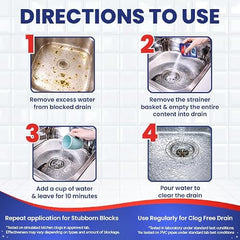 Kiwi Dranex Drain Cleaner Powder | Pack of 6 | Unclogs Drains in 10 Min