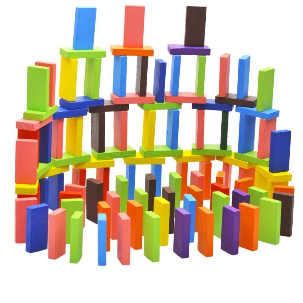 SYGA 120 Pieces 12 Colors Wooden Standard Competition Domino Children Early Educational Toys