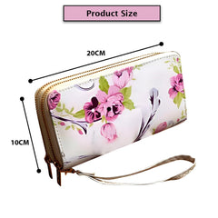 MOMISY Women's PU Leather Clutch Purse, Party Wedding Wallet with Zipper (Purple)