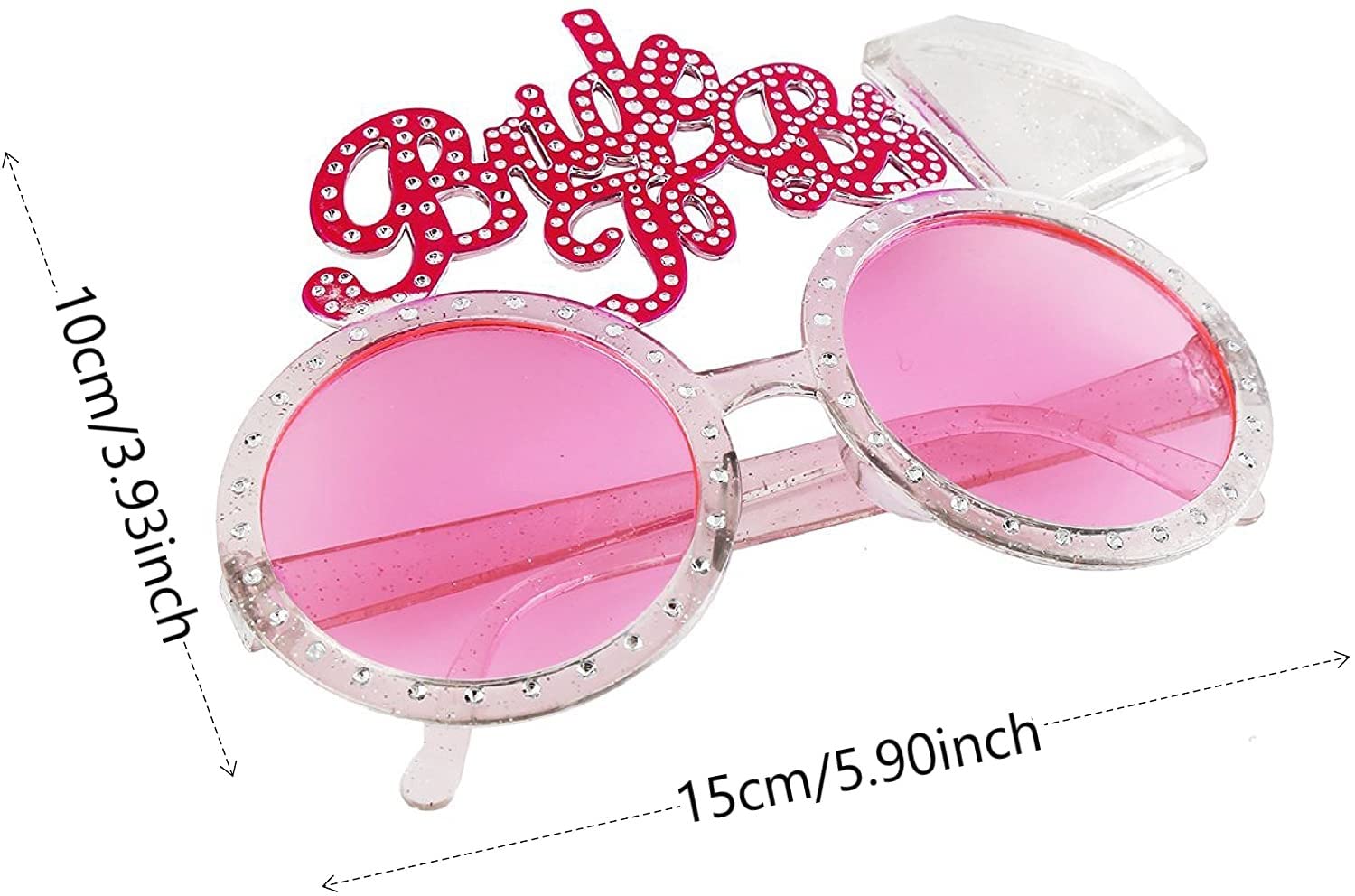 SYGA Fancy Dress Hen Party Bride to Be Sunglasses Glasses Hen Night Do Accessories Gift for the Bride Her Pink Transparent Diamantes for Hen Night Girls Night Out Party Wedding Decorations