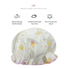 SYGA Newborn Adjustable Cotton Layer Hats Soft Comfort Baby Toddler Print Infant Hat for 0-6 Months 15 X 14 CM (Single Layer Light Blue)