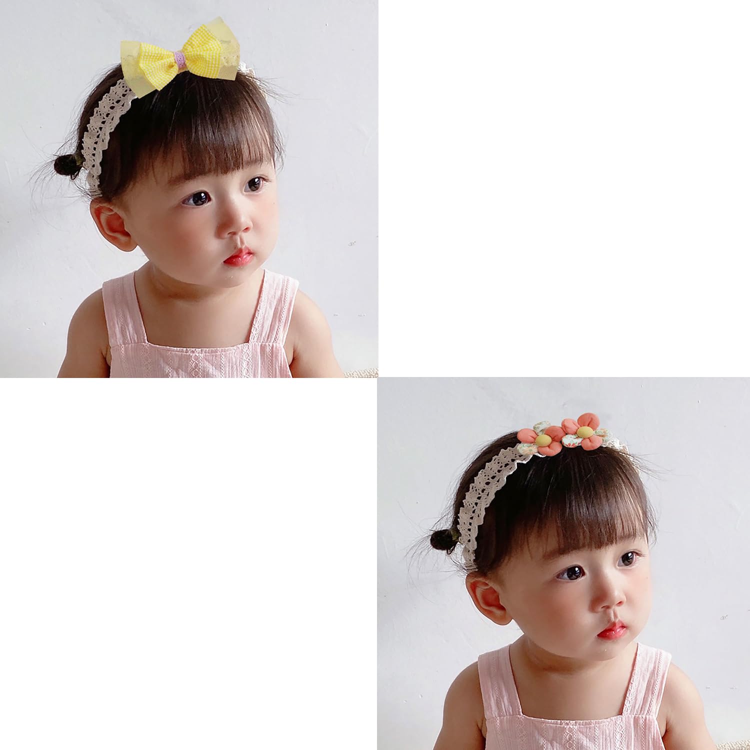 SYGA 3 Pcs Baby Girl Headband Soft Flower Bow Strechable Hairband Suitable For Newborns, Infants, Toddlers and Kids 0-3 Years(Color - 1019)