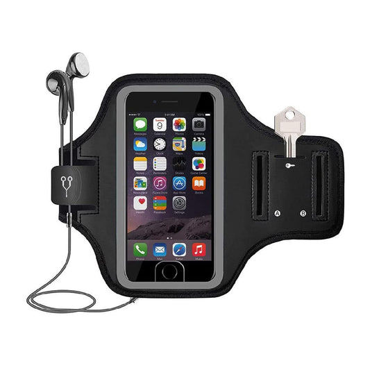 MOMISY Armband Arm Band Bag for Mobile for Cycling, Running, Jogging, Gym Exercise, Outdoor Sports Waterproof Compatible with iPhone & Other Phones, Size up to 7.0 inch (Silver)