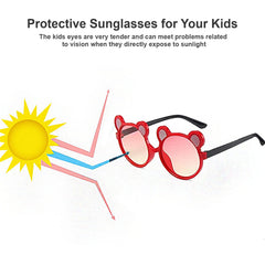 SYGA Kids Goggles, Modern Stylish Eyewears for Boy's and Girls, Mickey Mouse Style with UV Protection Lense Suitable for Age 3 to 8 Years - Blue Frame & Red Legs