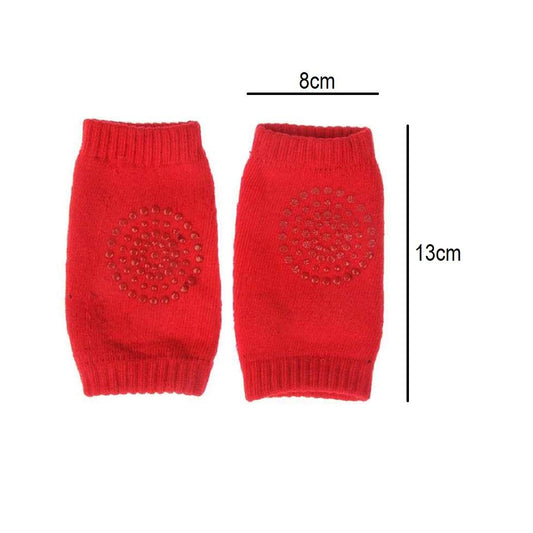 SYGA Set of 3 Pair Baby Crawling Knee Pad Non-Slip Knee Pads Point Glue Non-Slip Crawling Socks(Nevy Blue,Red,Light Grey)