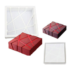 SYGA Silicon Geometric Twill Square Shape Mousse Cake Mold French Dessert Baking Cake Mould White