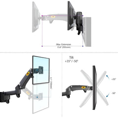SYGA NB Monitor Desk Mount, 17-27 Inch Screen Bracket, Gas Spring Arm, 2-7 kg Load Capacity