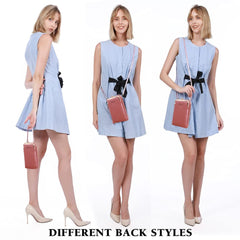 SYGA Women Phone Bag Ladies Wallet PU Leather Cell Phone Purse Mini Shoulder Bag with Strap Card Slots (Black, Forever Lovely)