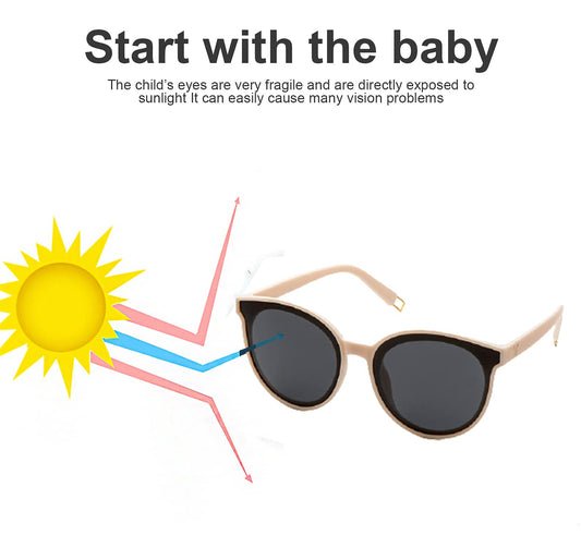 SYGA Kids Goggles, Modern Stylish Eyewears for Boy's and Girls, Sunglasses Style - Beige