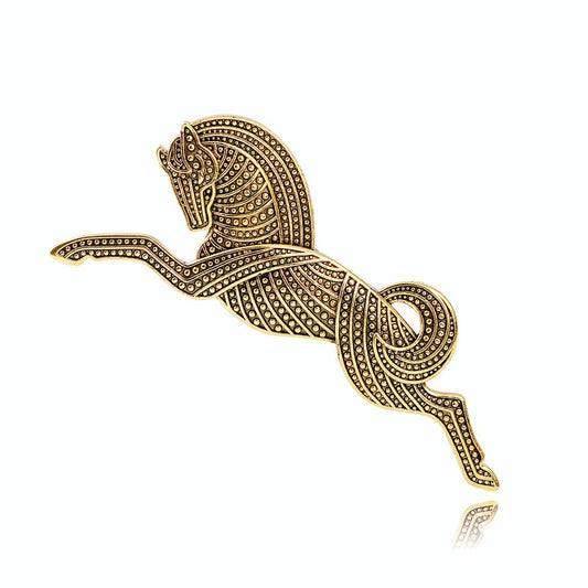 SYGA Brooch Pin Fashion Electroplated Alloy Jewellery Pin Vintage Clothing Accessories Decoration Horse Style Brooches For Men's & Women- S240
