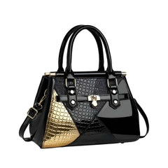 SYGA Women's Designer Handbag Stylish Shoulder Bag with Contrast Patchwork Design